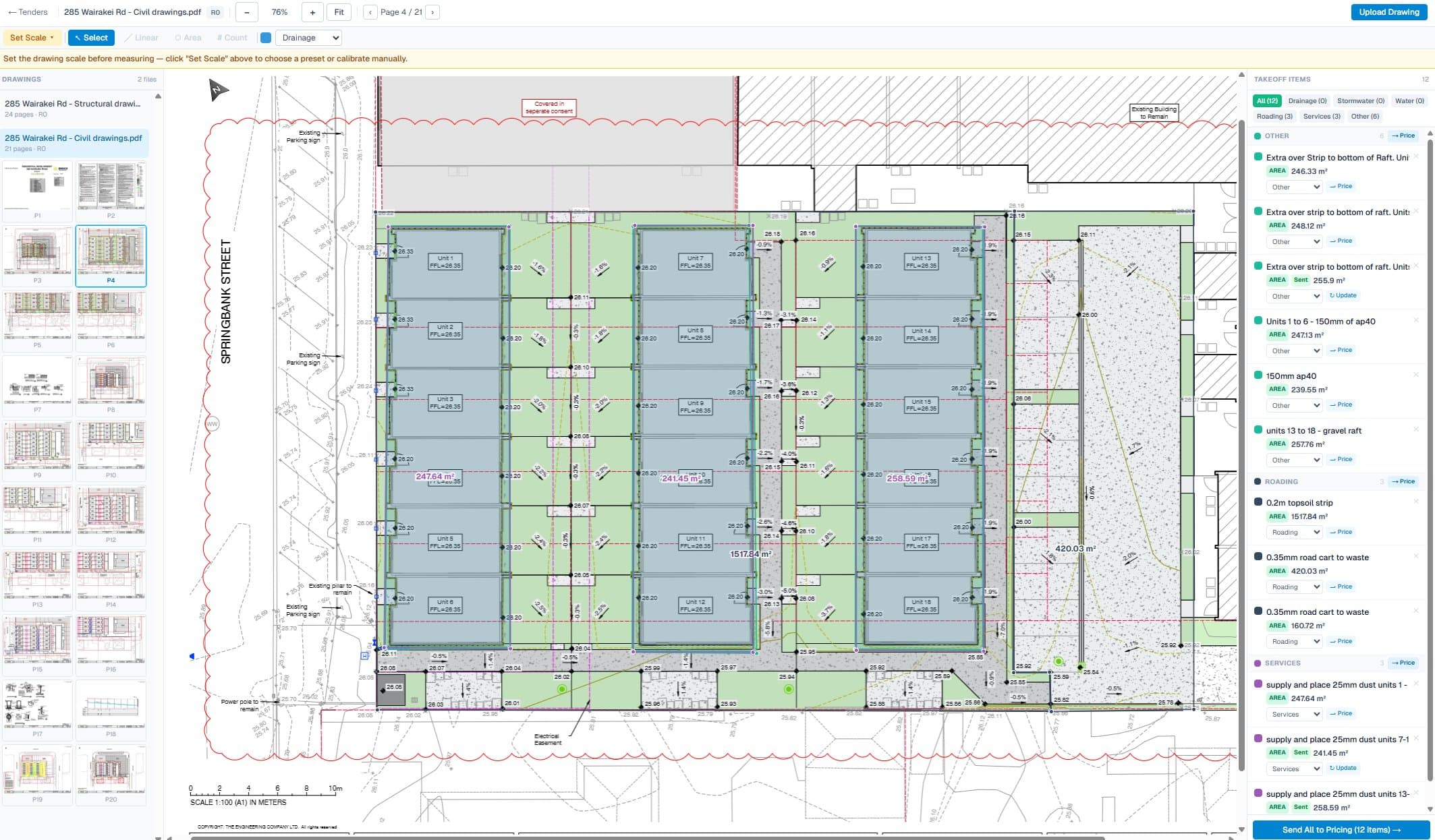 BidQ PDF takeoff software for NZ + AU construction — measure quantities directly on plans